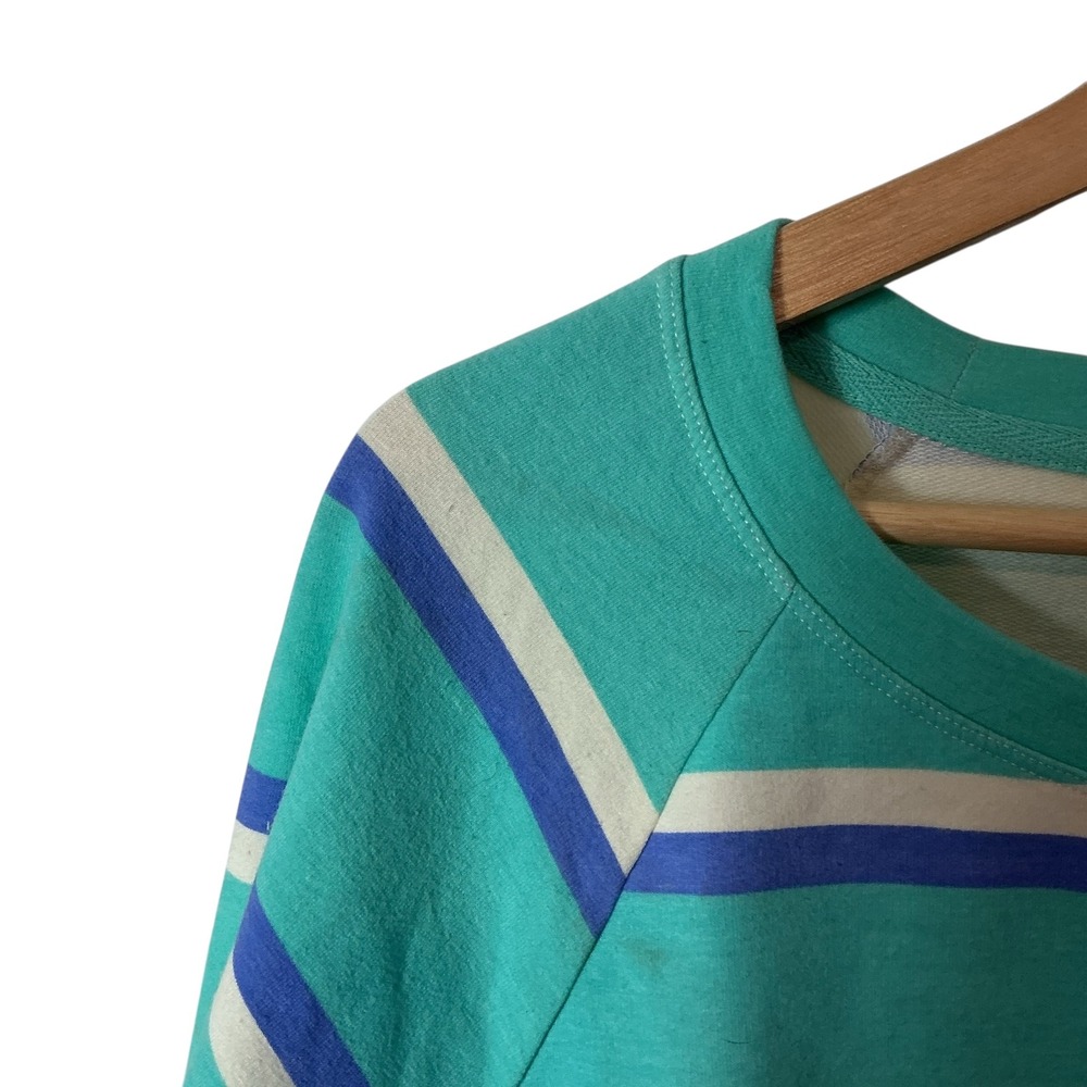 Wildfox Large Cotton Striped Top And Shorts Set Blue Ultrasoft Relaxed Comfort - Picture 12 of 14